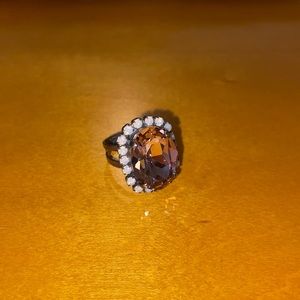 Mariana pink large stone adjustable ring